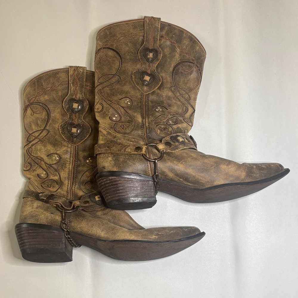 Crush by Durango Womens Dusk to Dawn Leather Heartbreaker Cowboy Boots